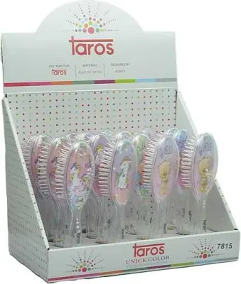 TAROS SAÇ FIRÇASI BONCUKLU HAPPY ANIMALS OVAL YUVARLAK 16 LI 7815