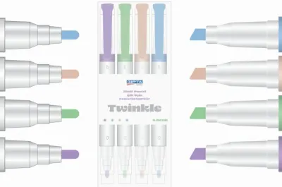 GIPTA FOSFORLU KALEM PASTEL SİMLİ ÇİFT UÇ 4 RENK SET F153000