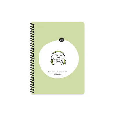 KESKİN DEFTER HİSLİ ŞEYLER STİCKERLİ DİNLENMEK İSTİYORUM 16,5x22,5 80 YP. ÇİZGİLİ 500529