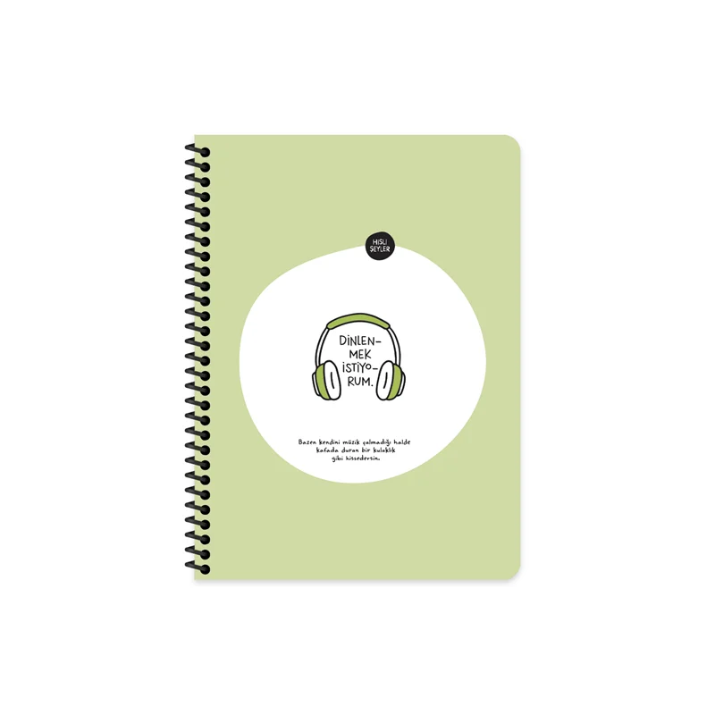 KESKİN DEFTER HİSLİ ŞEYLER STİCKERLİ DİNLENMEK İSTİYORUM 16,5x22,5 80 YP. ÇİZGİLİ 500529