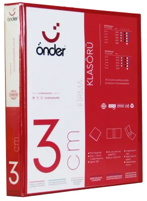 ÖNDER HALKALI DOSYA A4 4 HALKA 3 CM KIRMIZI 2013-2