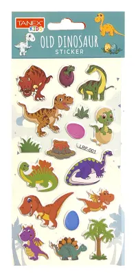 TANEX STICKER OLD DINOSAUR - 2 PUFFY 10 ADET TNX-5071