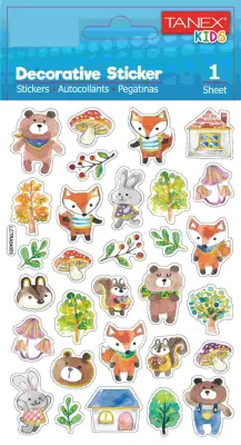 TANEX STICKER ORMAN CANLILARI-5 SERİSİ 5 ADET TNX-25186