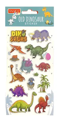 TANEX STICKER OLD DINOSAUR - 6 PUFFY 10 ADET TNX-5075