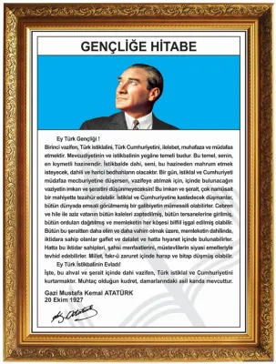 PANDA EĞİTİM ATATÜRK KÖŞESİ YALDIZLI ÇERÇEVELİ HİTABE 60x80 PAN 642