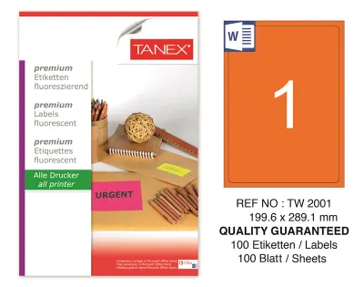 TANEX LASER ETİKET FOSFORLU RENKLİ