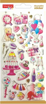 TANEX ETİKET DECORATİVE STICKER-23 PUFFY 5 ADET TNX-5022