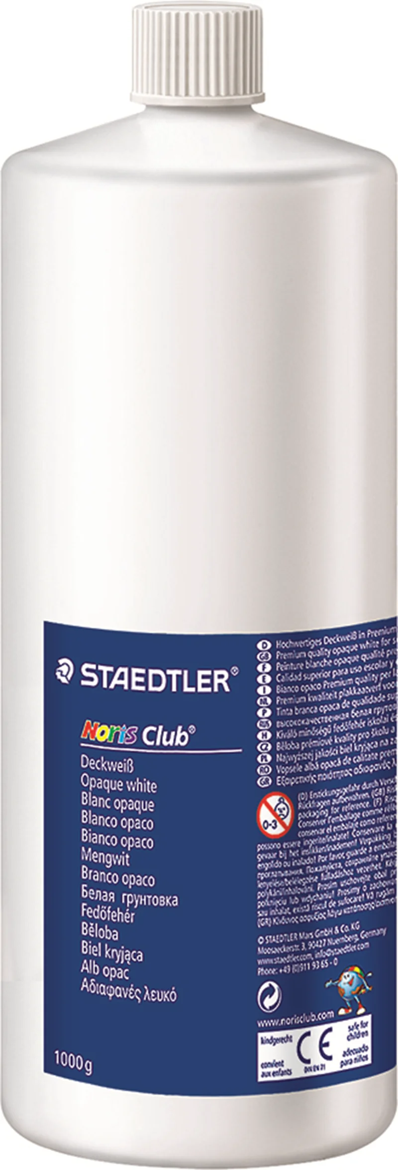 STAEDTLER TEMPERA BOYA NORIS CLUP 1000 ML OPAK BEYAZ 8856-0