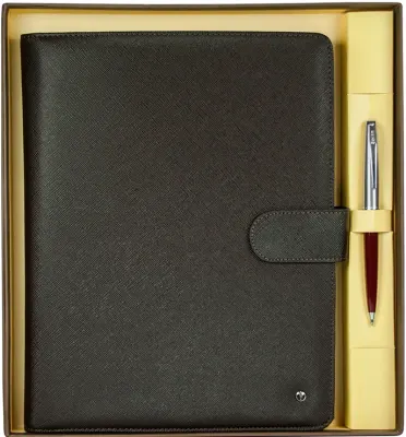 SCRIKSS HEDİYELİK SET DR 8114-2 78 TÜKENMEZ KALEM BORDO + PORTFÖY KAHVERENGİ