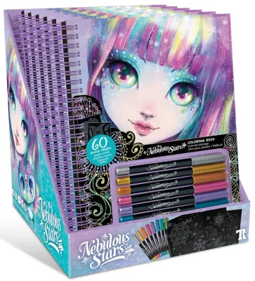 NEBULOUS STARS BLACK PAGES COLORING BOOK ISADORA (METALLIC PENS) 6948