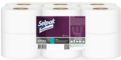 SELPAK TUVALET KAĞIDI İÇTEN ÇEKMELİ EXTRA 11,8 Cm. 70 MT 12 Lİ KOLİ 3,47 KG 7903684