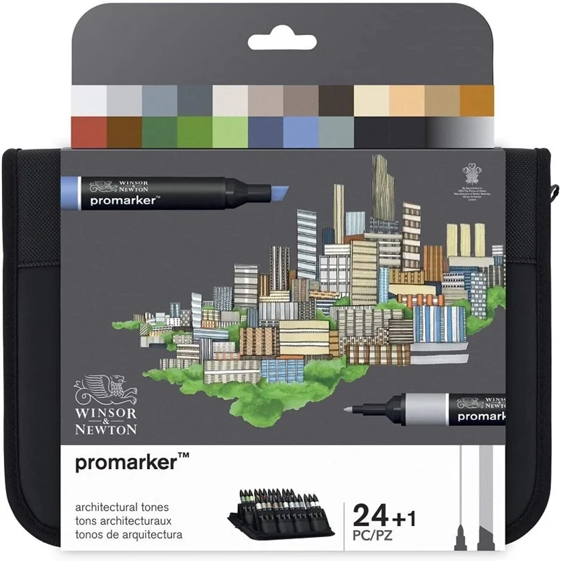 W&amp;N PROMARKER KALEM SET 24 RENK ARCHITECTURAL TONES (MİMARLIK TONLARI ÇANTALI) WN-0290163