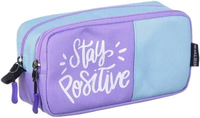 B&D KALEM ÇANTASI ÇİFT GÖZLÜ STAY POSITIVE LİLA BD-KCS201