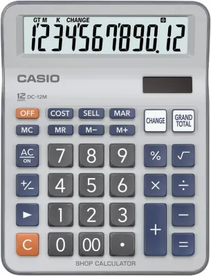 CASIO HESAP MAKİNESİ MASAÜSTÜ DC-12M 12 HANE