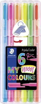 STAEDTLER KEÇELİ KALEM TRIPLUS COLOR 1.0 SET NEON RENKLER 6 LI 323 SB6CS1