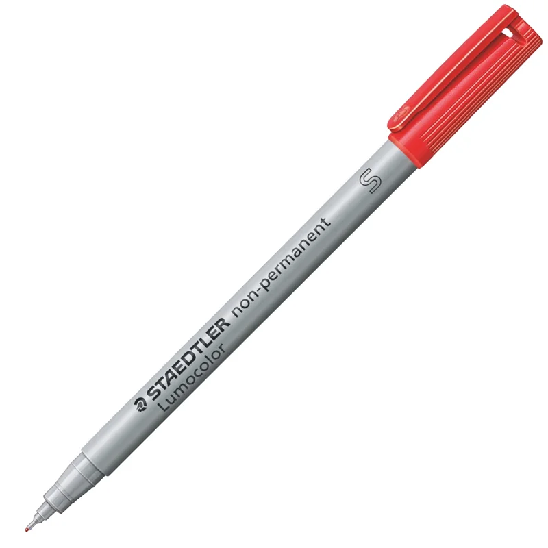 STAEDTLER ASETAT KALEMİ LUMOCOLOR NON-PERMANENT S UÇ KIRMIZI 311-2