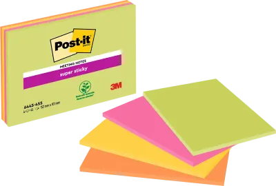 POST-IT YAPIŞKANLI NOT KAĞIDI SUPER STICKY 152x101 45 YP x 4 RENK 6445-4SS 530200472000