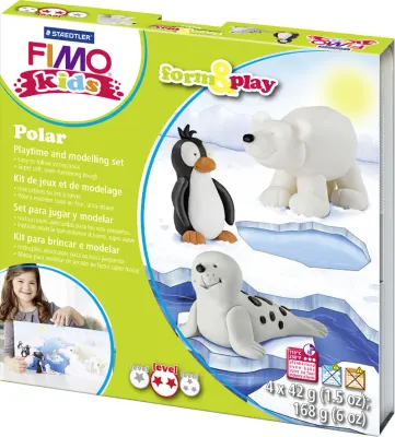 FIMO KIDS MODELLEME KİLİ SET F&amp;P KUTUP 8034 15 LZ