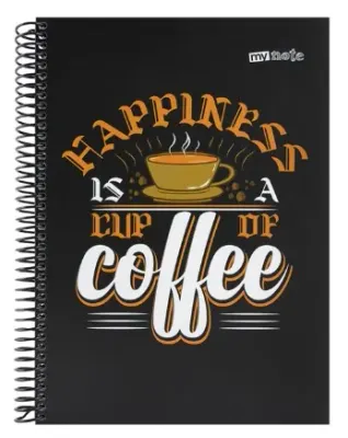 MYNOTE DEFTER COFFEE SERT KAPAK SPİRALLİ 18.5x25.5 100 YP DÜZ COFFEE-100-D
