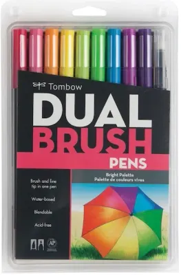 TOMBOW AB-T DUAL BRUSH PEN GRAFİK KALEMİ SETİ 10 RENK BRIGHT T-AB-T-10CBR