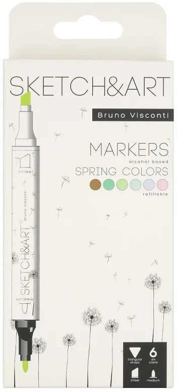 BRUNO VISCONTI TWIN MARKER SKETCH & ART 6 RENK BAHAR MANZARASI 22-0081/04