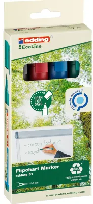 EDDING FLIPCHART KALEMİ ECOLINE E-31 4 LÜ SET