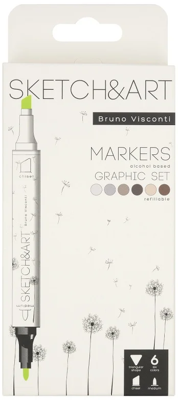 BRUNO VISCONTI TWIN MARKER SKETCH & ART 6 RENK GRAPHICS 22-0081/06