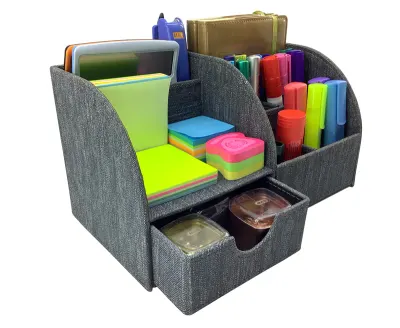 INN DESIGN ORGANİZER ÇEKMECELİ EFSUN JEAN DERİ ANTRASİT INN-DD-1033