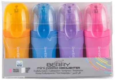 SERVE FOSFORLU KALEM BERRY MİNİ PASTEL SET 4 LÜ BRMFKP4PS
