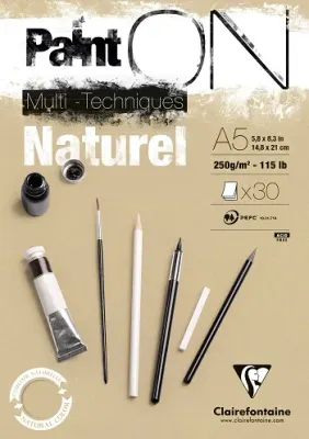 CLAIREFONTAINE ÇİZİM BLOĞU PAINT-ON NATUREL A5 250 GR 30 YP PO96539