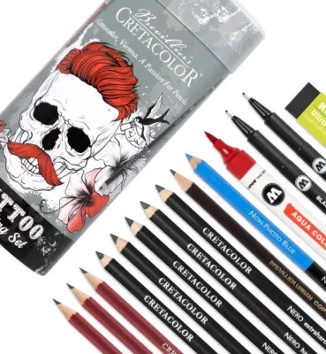 CRETACOLOR TATTOO DÖVME ÇİZİM SETİ 14 PARÇA 40083