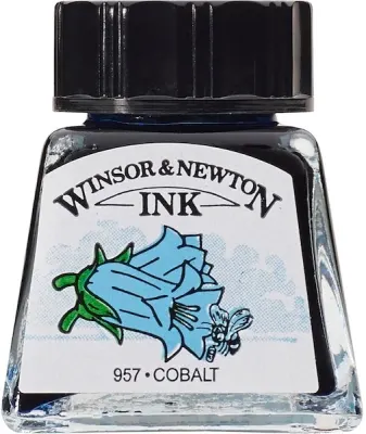 W&amp;N ÇİZİM MÜREKKEBİ DRAWING INK 14 ML COBALT 176 WN-1005176