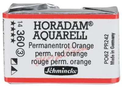 SCHMİNCKE HORADAM AQUARELL ARTİST SULU BOYA TAM TABLET SERİ 3 360 PERMANENT RED ORANGE 14360043