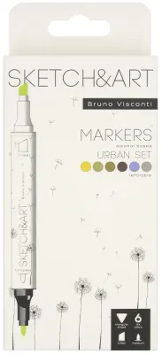 BRUNO VISCONTI TWIN MARKER SKETCH & ART 6 RENK MİMARİ 22-0081/02