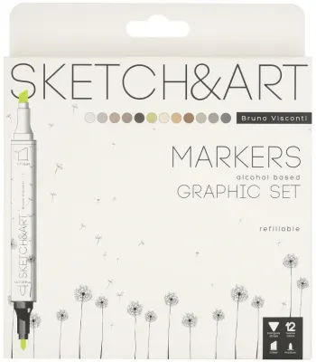 BRUNO VISCONTI TWIN MARKER SKETCH & ART 12 RENK GRAPHICS 22-0076/03