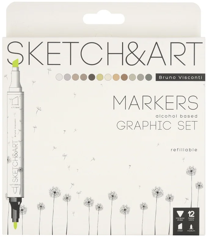BRUNO VISCONTI TWIN MARKER SKETCH & ART 12 RENK GRAPHICS 22-0076/03