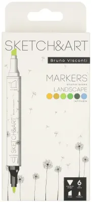 BRUNO VISCONTI TWIN MARKER SKETCH & ART 6 RENK PEYZAJ 22-0081/08