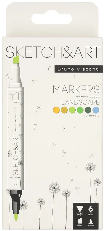 BRUNO VISCONTI TWIN MARKER SKETCH & ART 6 RENK PEYZAJ 22-0081/08