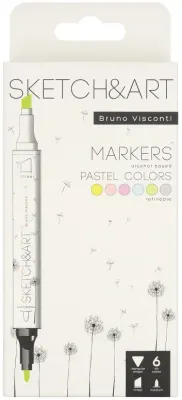 BRUNO VISCONTI TWIN MARKER SKETCH & ART 6 RENK PASTEL 22-0081/03