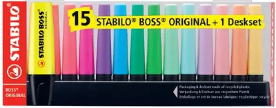 STABILO FOSFORLU KALEM BOSS ORIGINAL SET 15 Lİ YENİ 7015-01-5