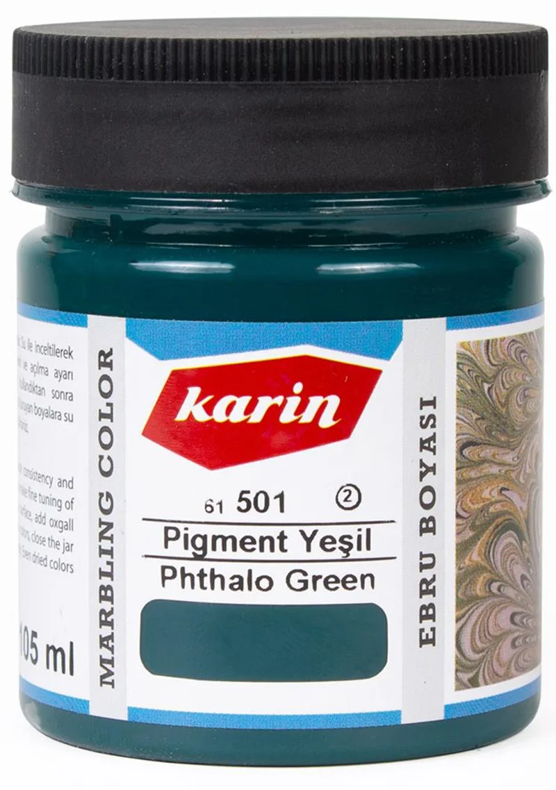 KARİN EBRU BOYASI 105 ML 501 PİGMENT YEŞİL  61501105