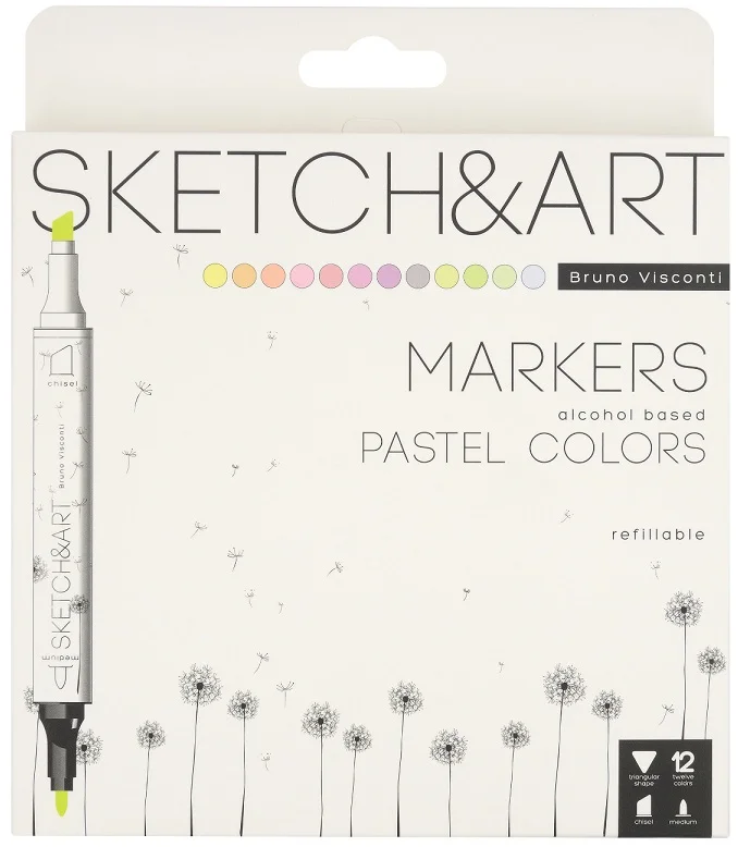 BRUNO VISCONTI TWIN MARKER SKETCH & ART 12 RENK PASTEL 22-0076/02