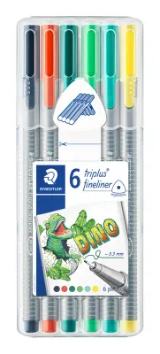 STAEDTLER FINELINER TRIPLUS SET 0.3 DINO 6 LI 334 SB6CS10