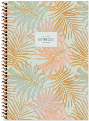 KESKİN DEFTER LA PLUME LEAVES A4 SPİRALLİ KARTON KAPAK 80 YP. KARELİ 385212