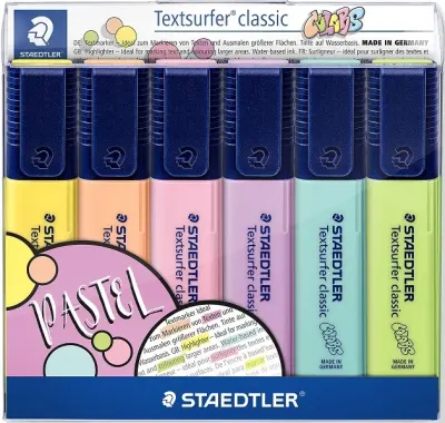 STAEDTLER FOSFORLU KALEM TEXTSURFER CLASSIC PASTEL RENKLER 6 LI SET 364 CWP6