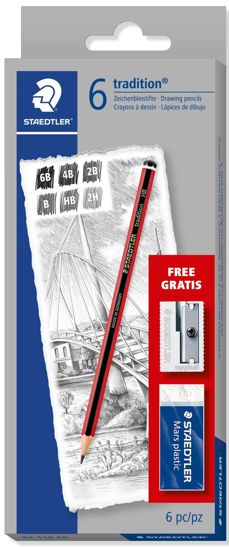 STAEDTLER KURŞUN KALEM DERECELİ TRADITION SET  6 LI 61 110 C6