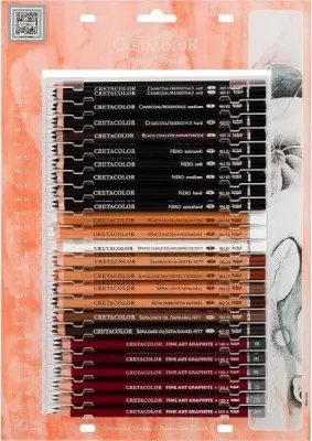 CRETACOLOR PAD DISPLAY SKETCHİNG (18X3 ARTİST PENCİLS &amp; 6X3 CLEOS FİNE ART GRAPHİTE) 10000-0282P