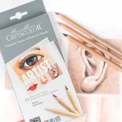 CRETACOLOR ARTİST STUDİO FACES SULANDIRILABİLİR PORTRE ÇİZİM SETİ 12 RENK 28310