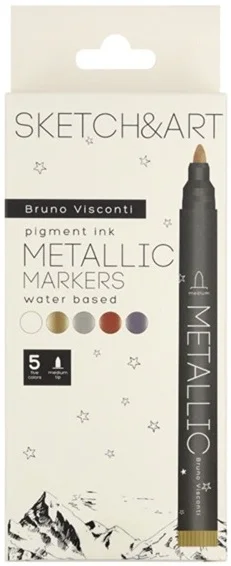 BRUNO VISCONTI METALİK MARKER SKETCH & ART 5 RENK 22-0096