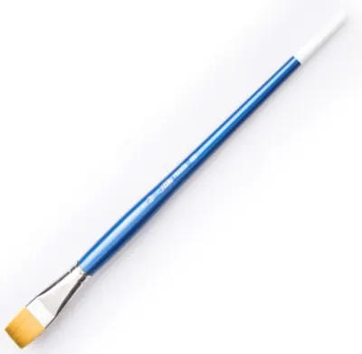 PEBEO AKRİLİK BOYA FIRÇASI 555 SERİSİ GOLDEN SENTETİK DÜZ KESİK MAVİ UZUN SAP NO:24 555/24